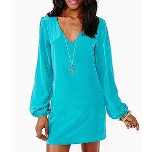 NEVER WORN Long Sleeve Mini Dress in Jade